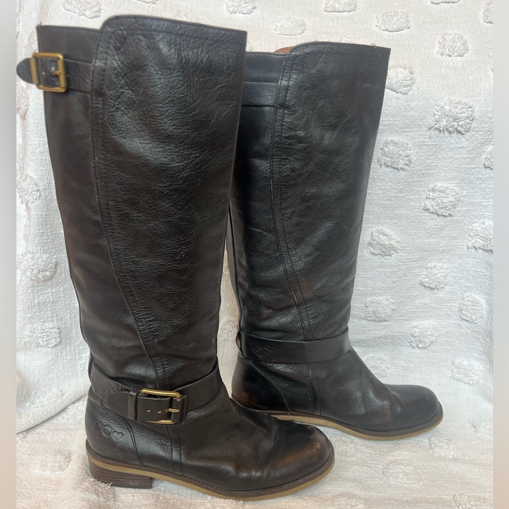 Lucky brand Black Leather riding Boots